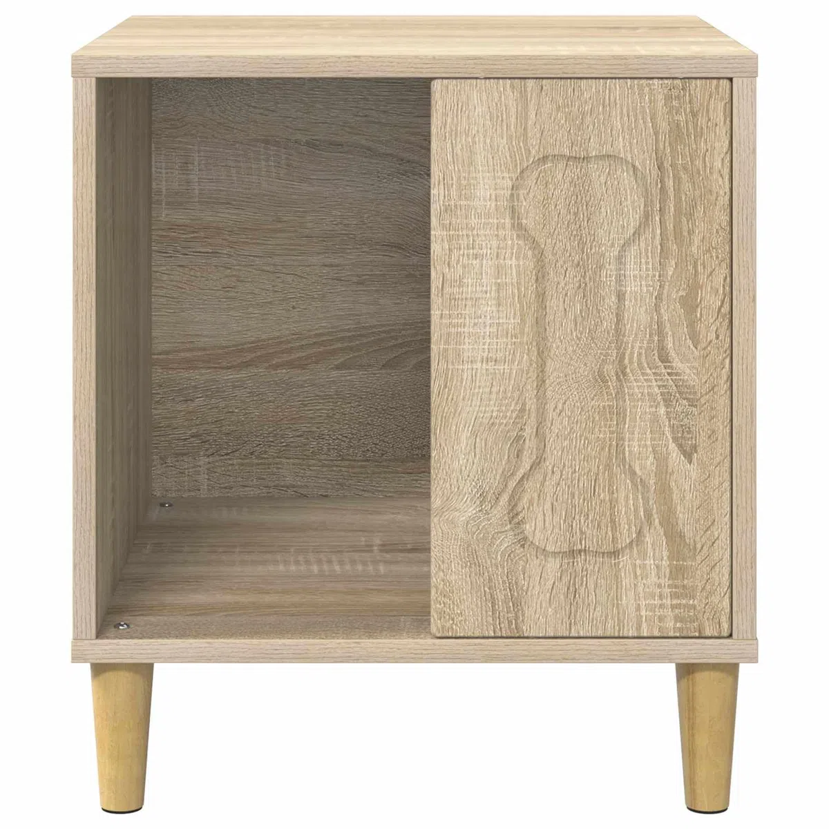 Caseta para perros Sonoma de material de madera, 44 x 42 x 49 cm, moderna cueva para perros interiores, resistente refugio para perros pequeños