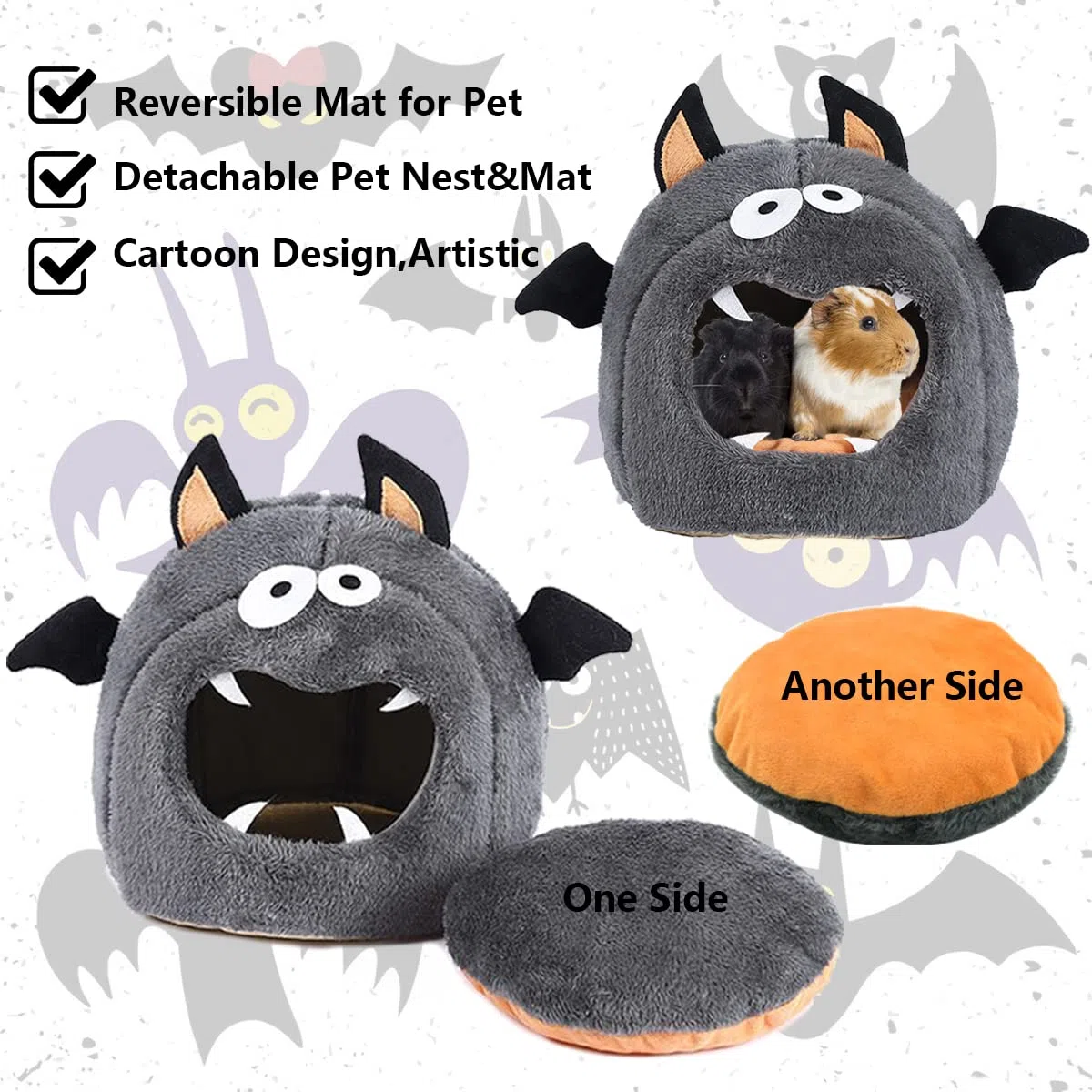 Cama de conejillo de indias Chinchillas Pequeña Cueva de animales Monstruo Casa de monstruos Hámster Miniatura Bolsa de miel Comadreja Ardilla Hollandhog para roedor Chinchilla Erizo Hámster