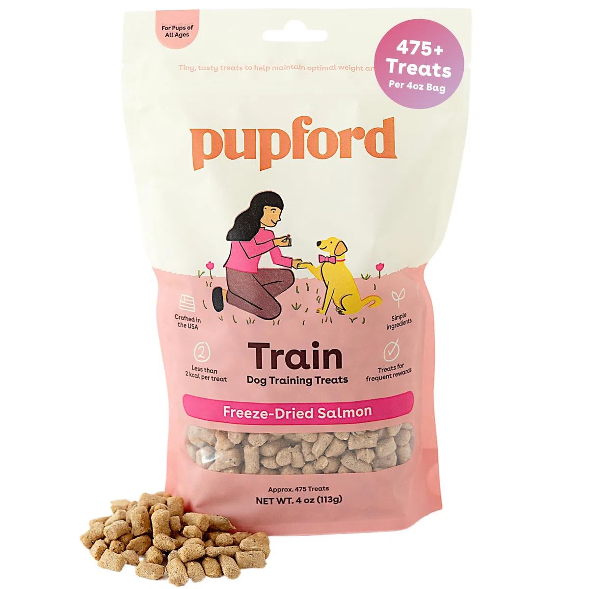 Golosinas de entrenamiento Pupford liofilizadas de 450 golosinas por bolsa, baja en calorías, la recompensa perfecta de entrenamiento de alto valor (viene en hígado de res, patata dulce y pollo)