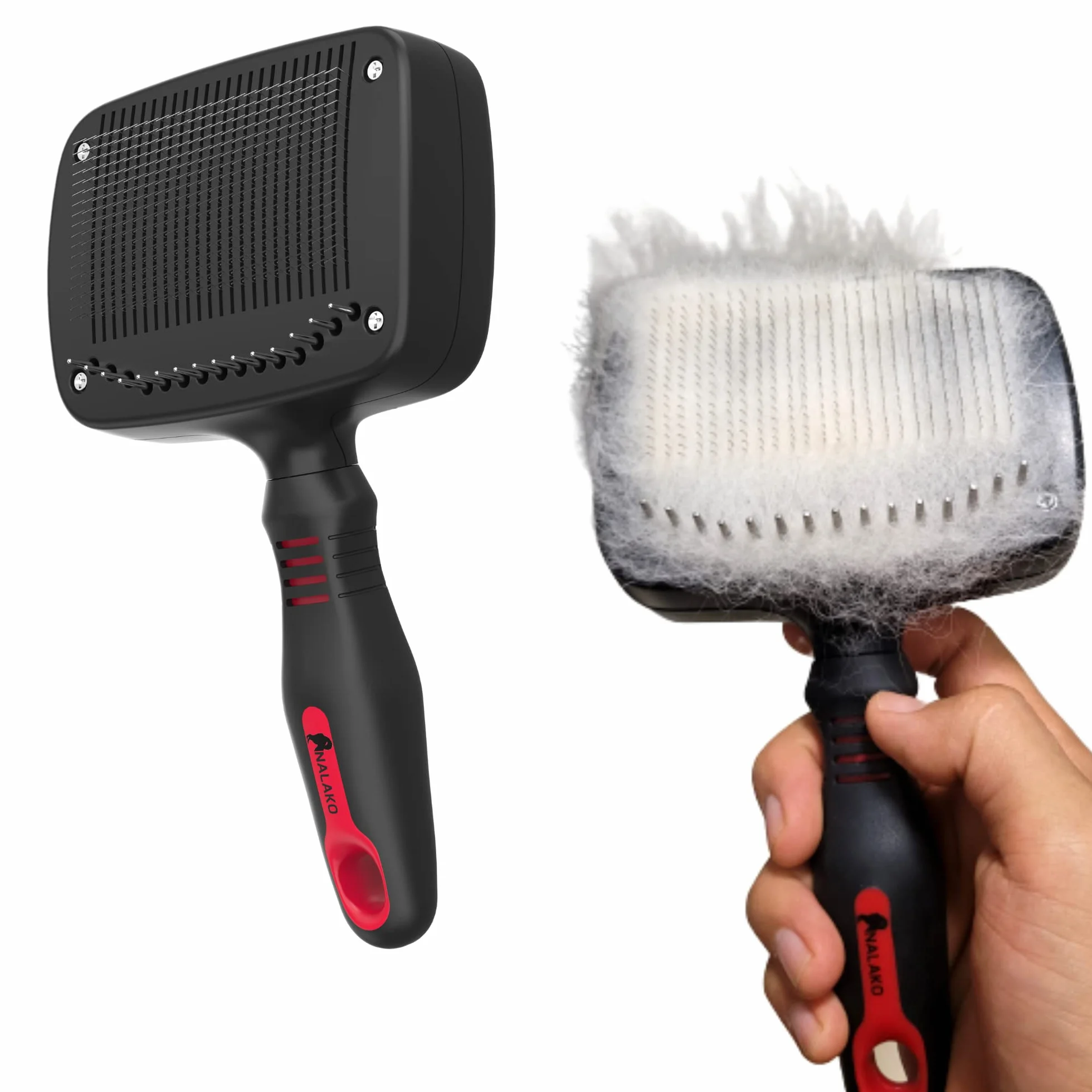 Cepillo de aseo autolimpiante para perros y gatos, peine para mascotas para desprendimiento de cabello, capa inferior y pelaje, combina el rastrillo y el rastrillo de la capa inferior en un