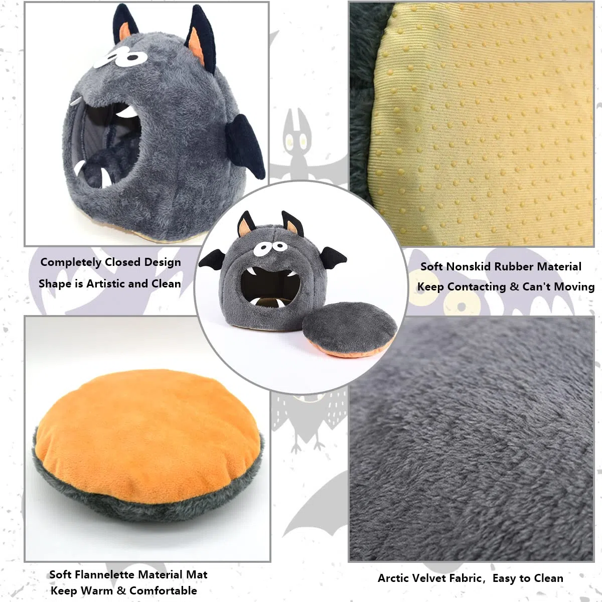 Cama de conejillo de indias Chinchillas Pequeña Cueva de animales Monstruo Casa de monstruos Hámster Miniatura Bolsa de miel Comadreja Ardilla Hollandhog para roedor Chinchilla Erizo Hámster