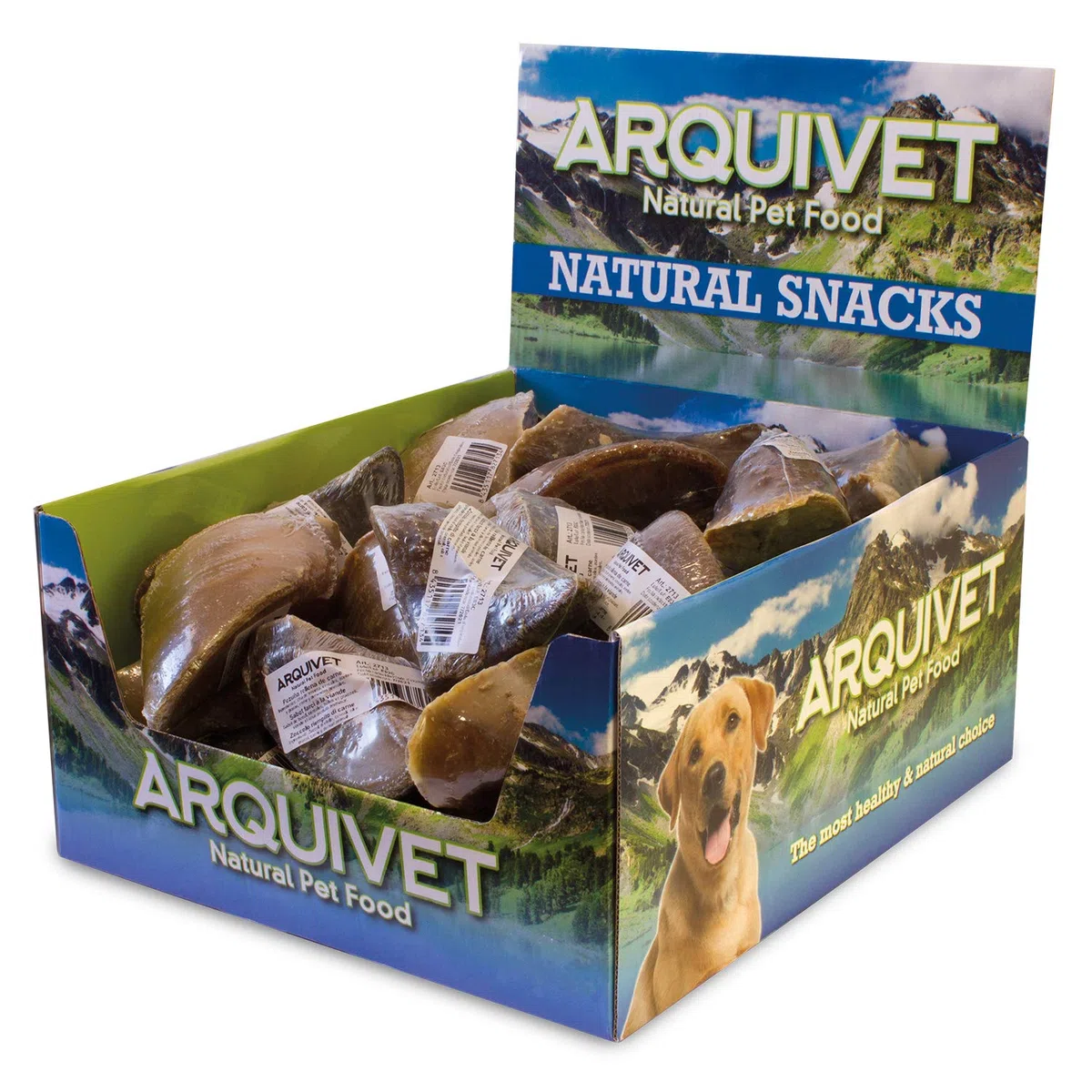 Arquivet - Pezuña de Ternera Rellena de Carne - Snack natural para perros - Caja con 20 unidades.