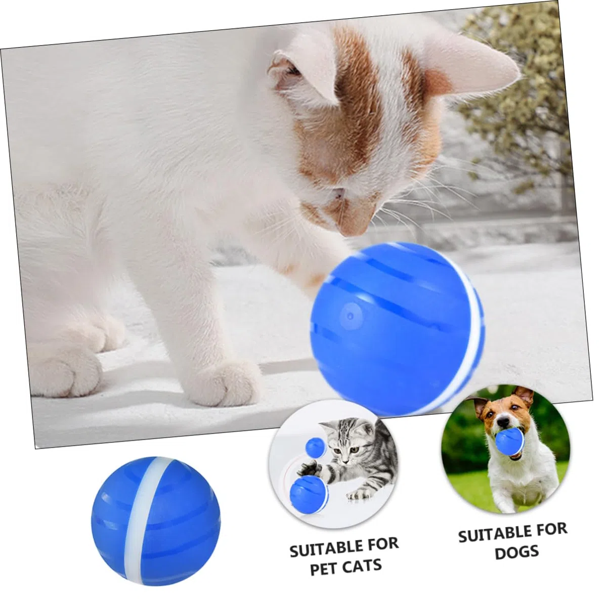 SUPVOX 2 Piezas Pelota De Juguete para Mascotas Juguete De Bola Intermitente Juguetes Educativos Juguetes De Bolas Brillantes Juguete para Gatos Abdominales Automático Pelota Inteligente