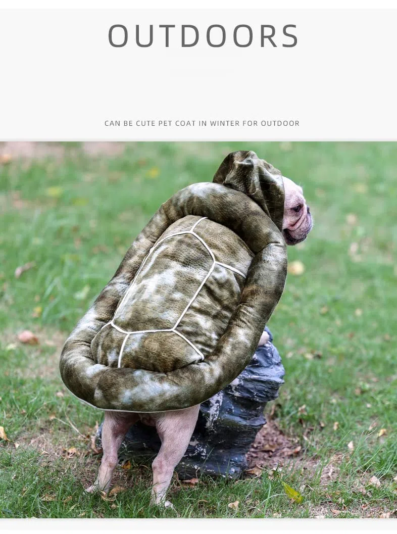 Siqi perro gato sudadera con capucha mascota cálido otoño invierno abrigo algodón ropa para perros jersey al aire libre perro dos funciones se pueden utilizar como nido de mascota y forma de tortuga
