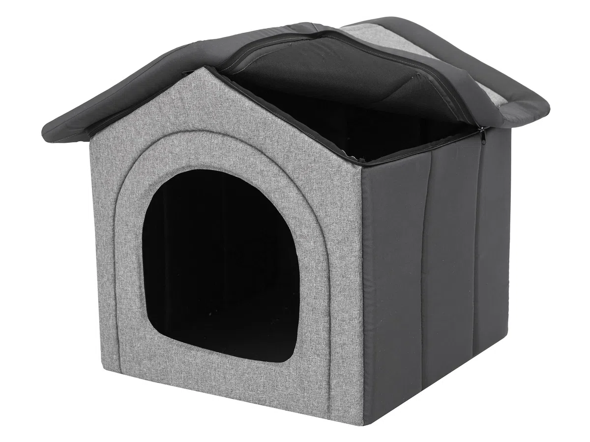 Caseta para mascotas, esquina para perros, caseta para mascotas, zona de descanso, caseta para mascotas, caseta para mascotas, caseta R2: 38 x 44 cm, piedras ecológicas de grafito + grafito Oxford