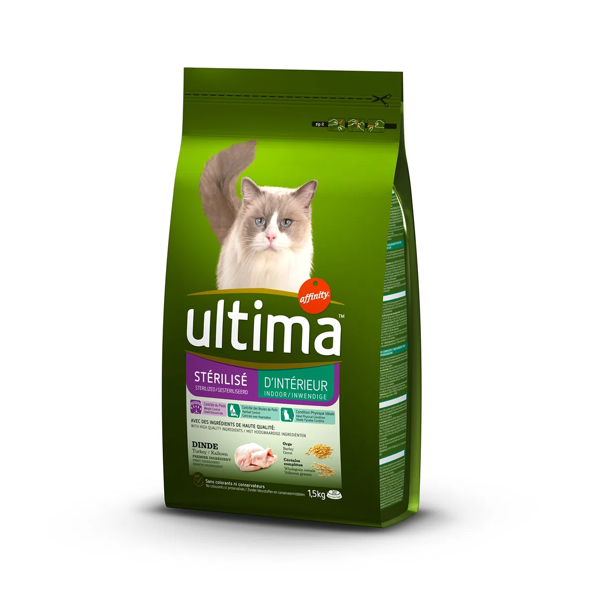 ULTIMA - ULTIMA Chat Stérilisé Intérieur 1,5Kg (x8)