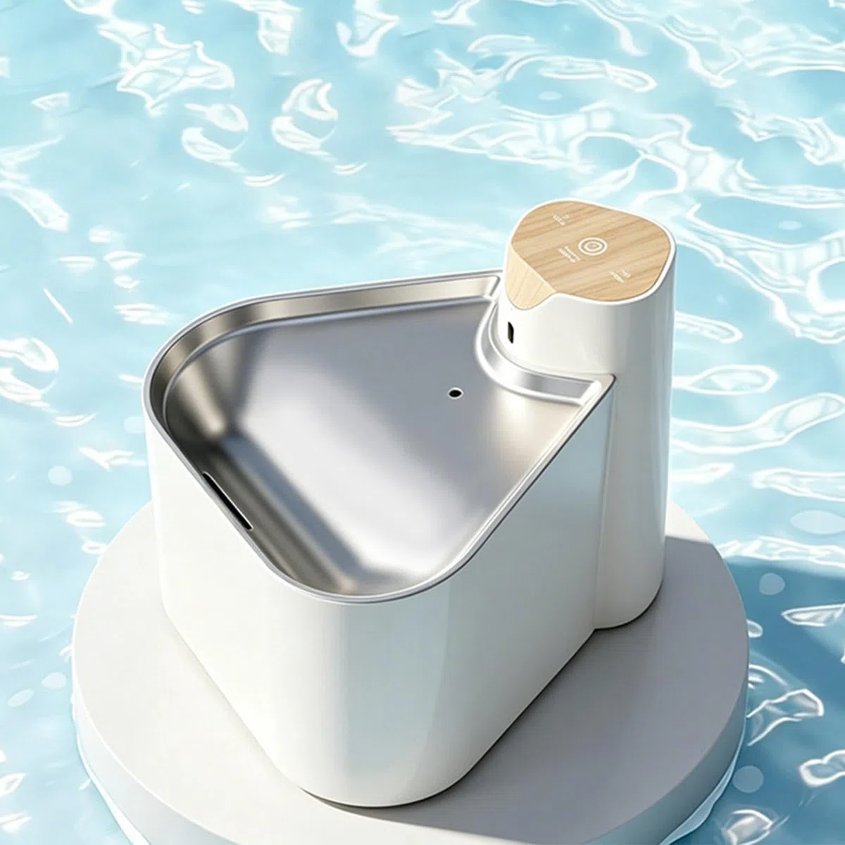 Fuente De Agua Para Gatos Bandeja de Acero Inoxidable Recargable USB, 1.6L | fuente de agua para perros Para Salón Balcón Tienda Mascotas Exterior Perro Cachorro Y Gatito