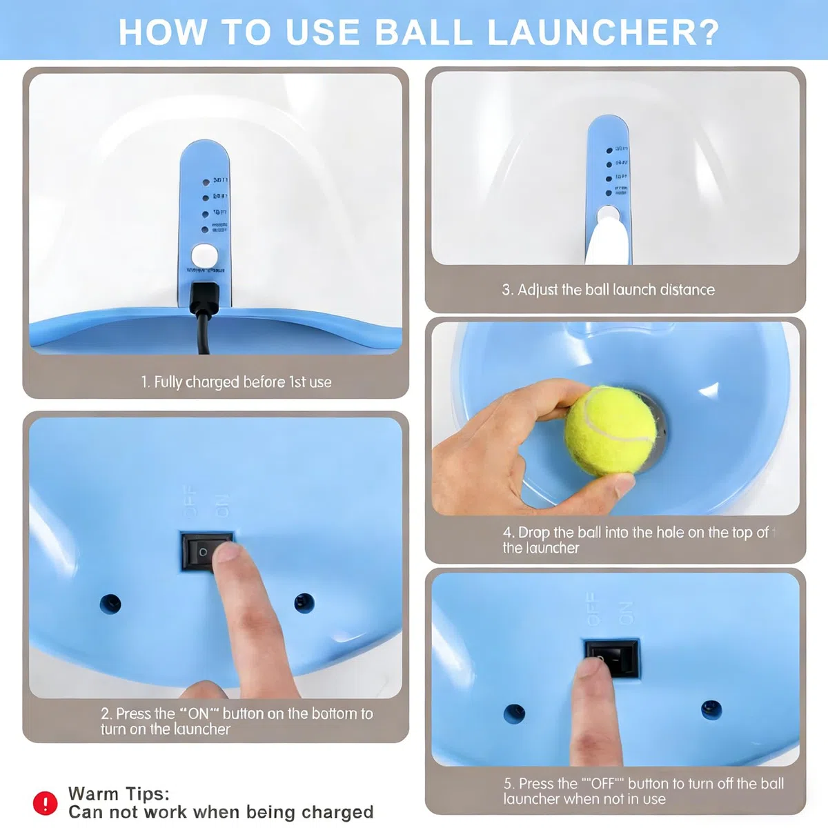 Lanzador de pelotas para perros con 12 pelotas de tenis, lanzador automático de pelotas de perro para interiores y exteriores, 3 distancias ajustables de 10 a 30 pies, máquina interactiva de