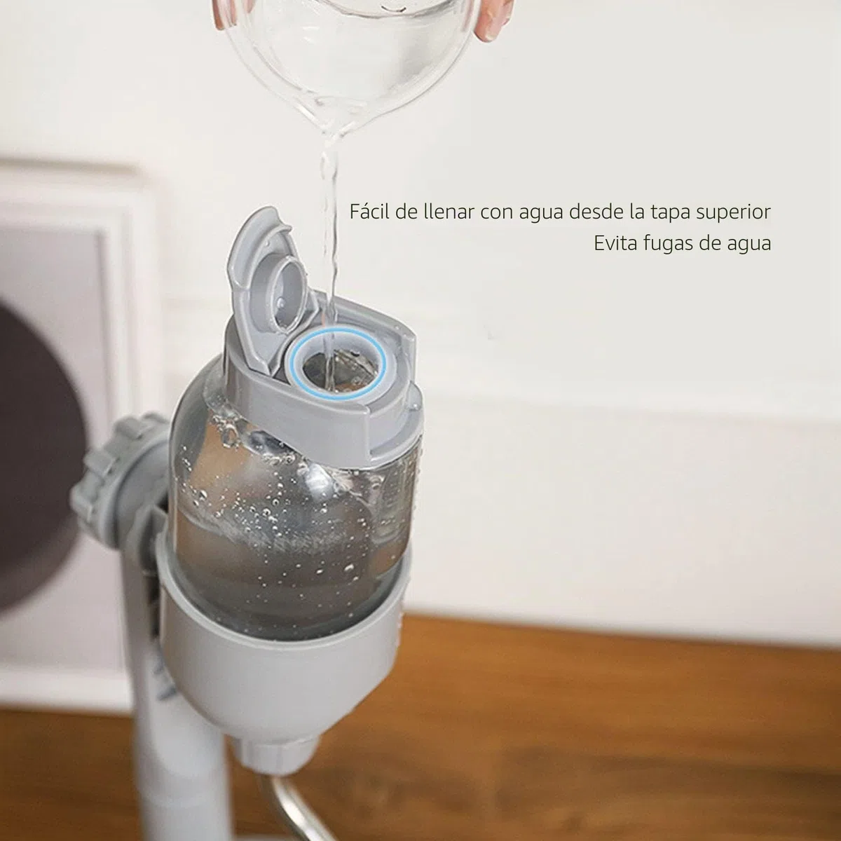 VBESTLIFE Cuenco Dispensador de Agua de Pie para Mascotas, Cuenco de Pie con Poste Desmontable Que Alimenta Automáticamente la Altura del Agua Ajustable, con Almohadilla Antideslizante