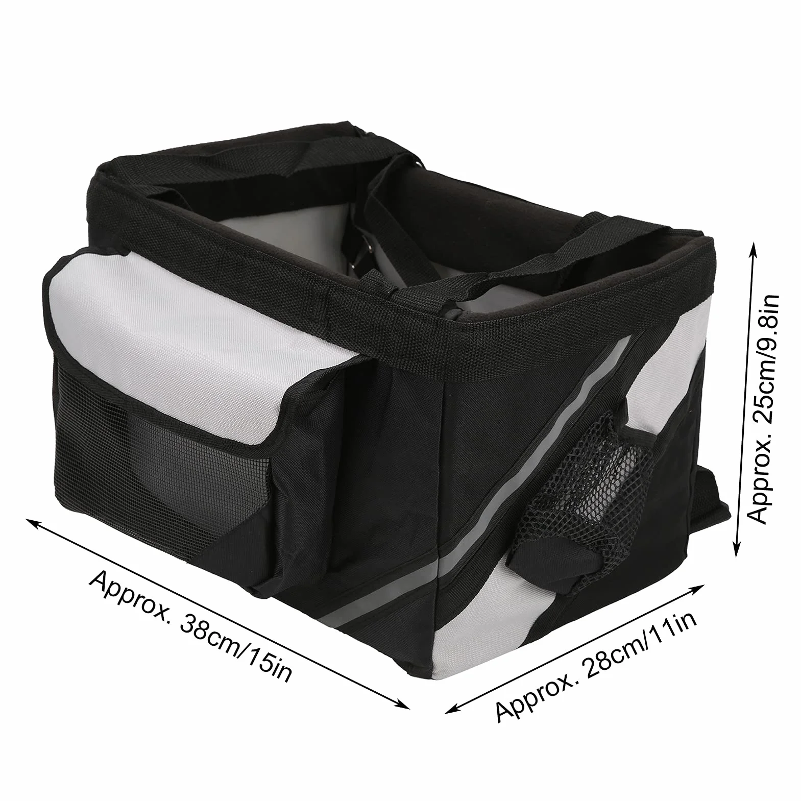 Cesta Delantera Desmontable para Bicicleta, Bolsa de Transporte para Mascotas, Tela Oxford, 38x28x25cm, Impermeable, Liberación Rápida