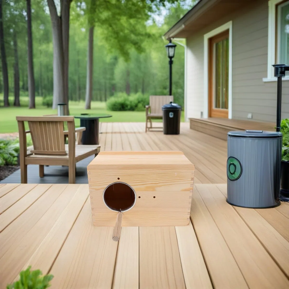 SHINEOFI Caja de Cría de Loros Nido Colgante Madera Maciza para Jardín Patio Nido de Cría para Periquitos y Cacatúas