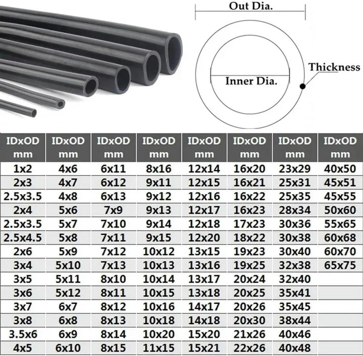 Tubo de silicona flexible para bomba de aire de acuario, manguera de goma resistente al calor para transmisión de combustible de alta presión, 3 mm de diámetro interior x 4 mm de diámetro exterior, 5