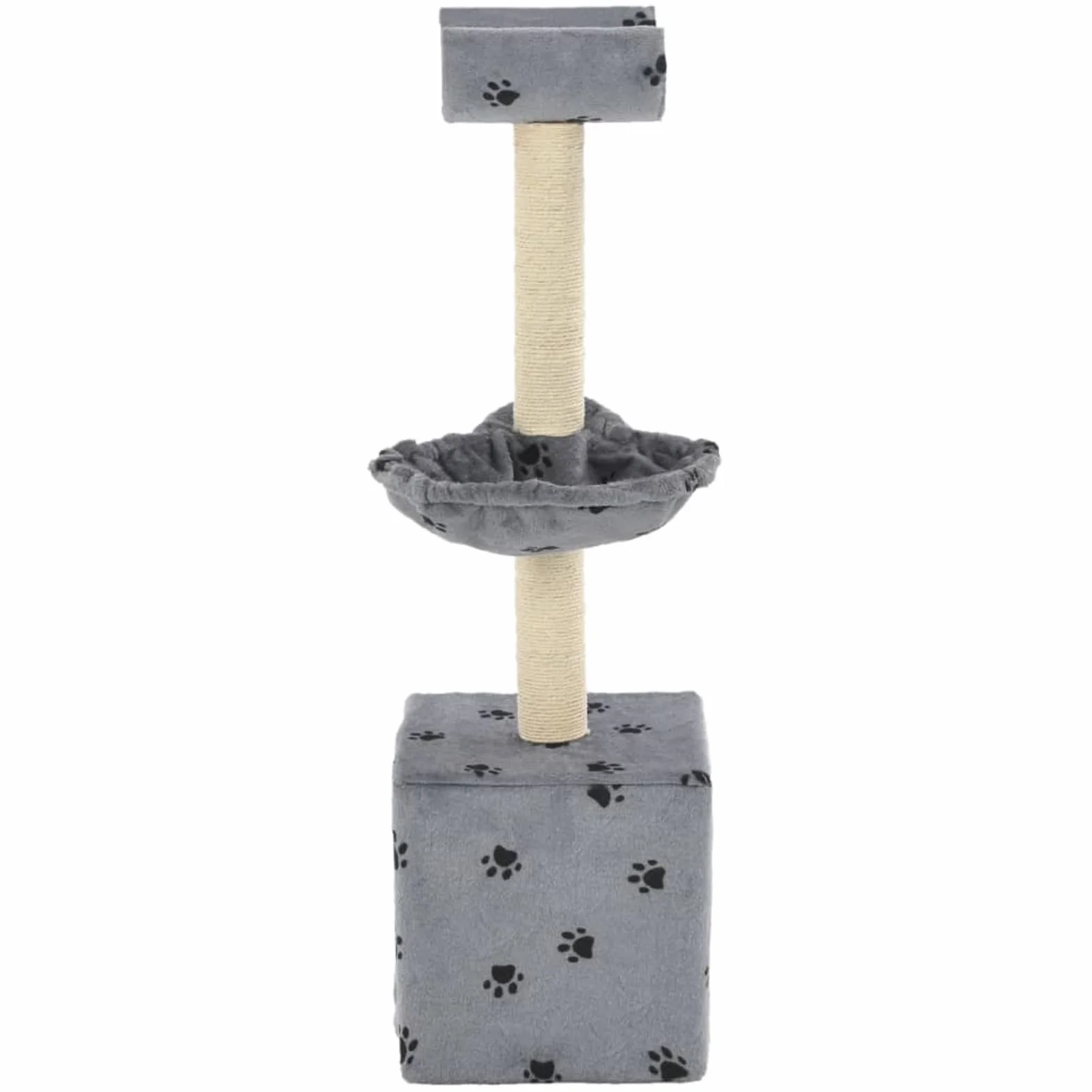 ShGaxin Rascador para Gatos con Poste de sisal 105 cm Huellas Gris, Rascador Gato, Arbol Rascador para Gatos, Gatos Accesorios, Torre Gatos, Arranhador para Gatos, Casa para Gatos