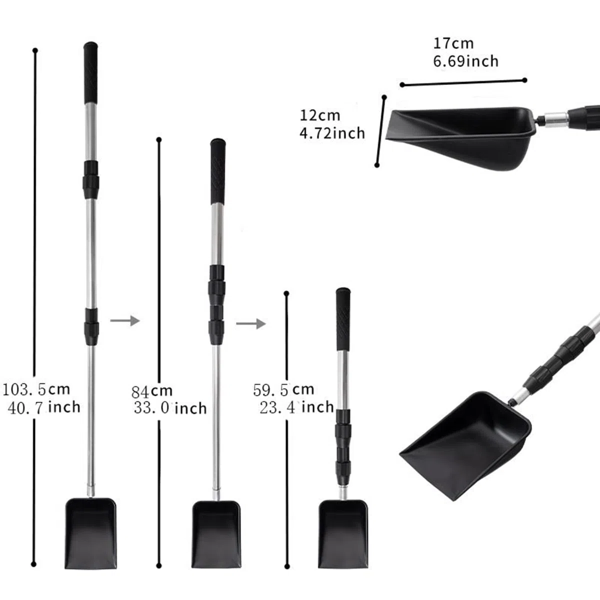 Pala para Arena de Gato, Herramienta ergonómica Multifuncional con 4 Accesorios de Pala for Arena y cría Aves Corral