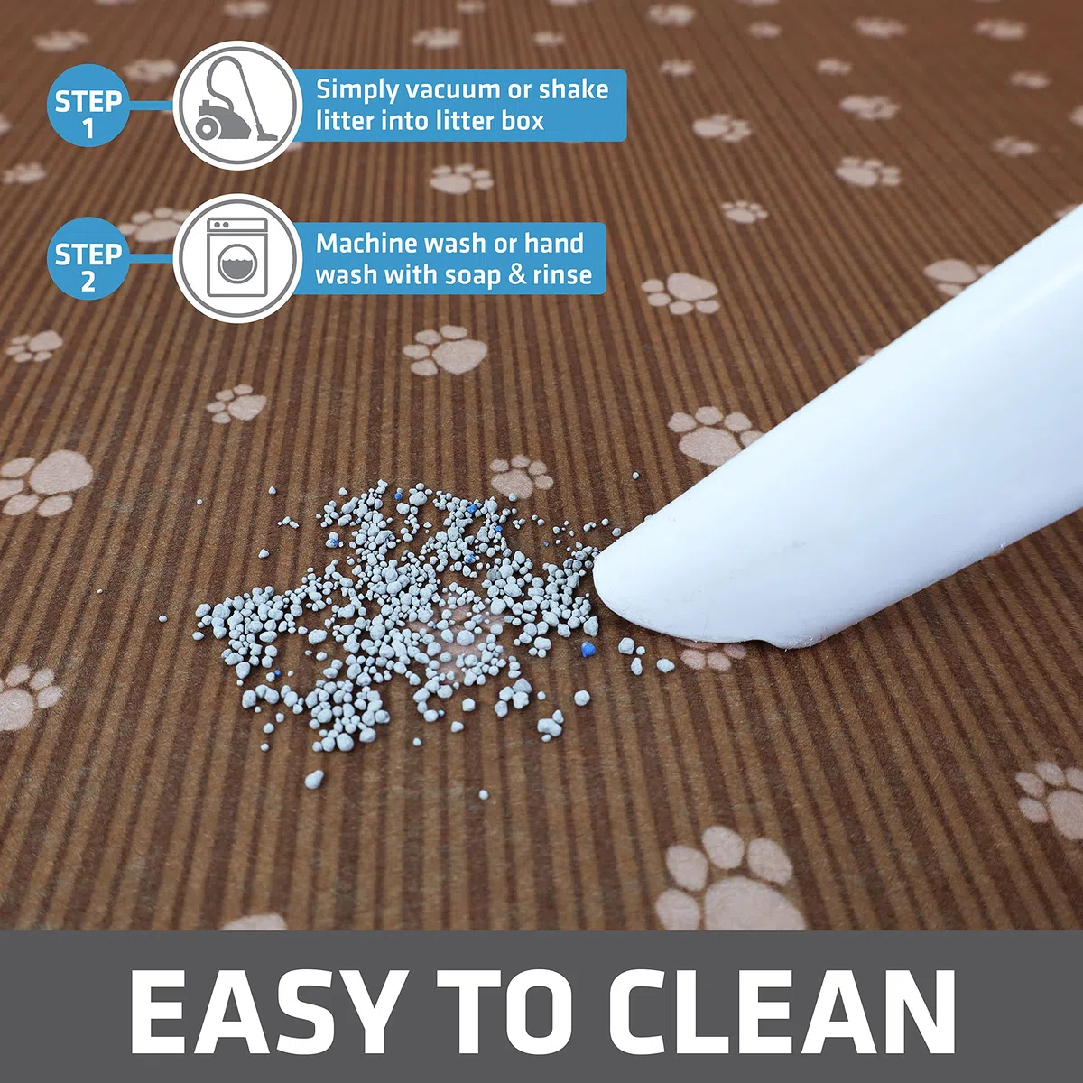 Drymate Tapete original para arena para gatos, contiene desorden de la caja, protege los suelos, a prueba de orina, lavable a máquina, suave para las patas de gatito, absorbente, impermeable