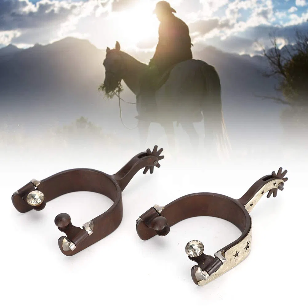 Bediffer Espuelas de Caballo Negras de Acero con bajo Contenido de Carbono,