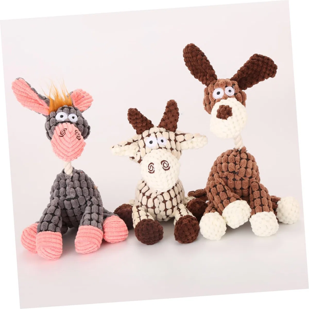 Angoily 3 Juguetes De Peluche De Burro para Mascotas Juguete Masticable para Perros De Burro para Perros De Peluche para Mascotas