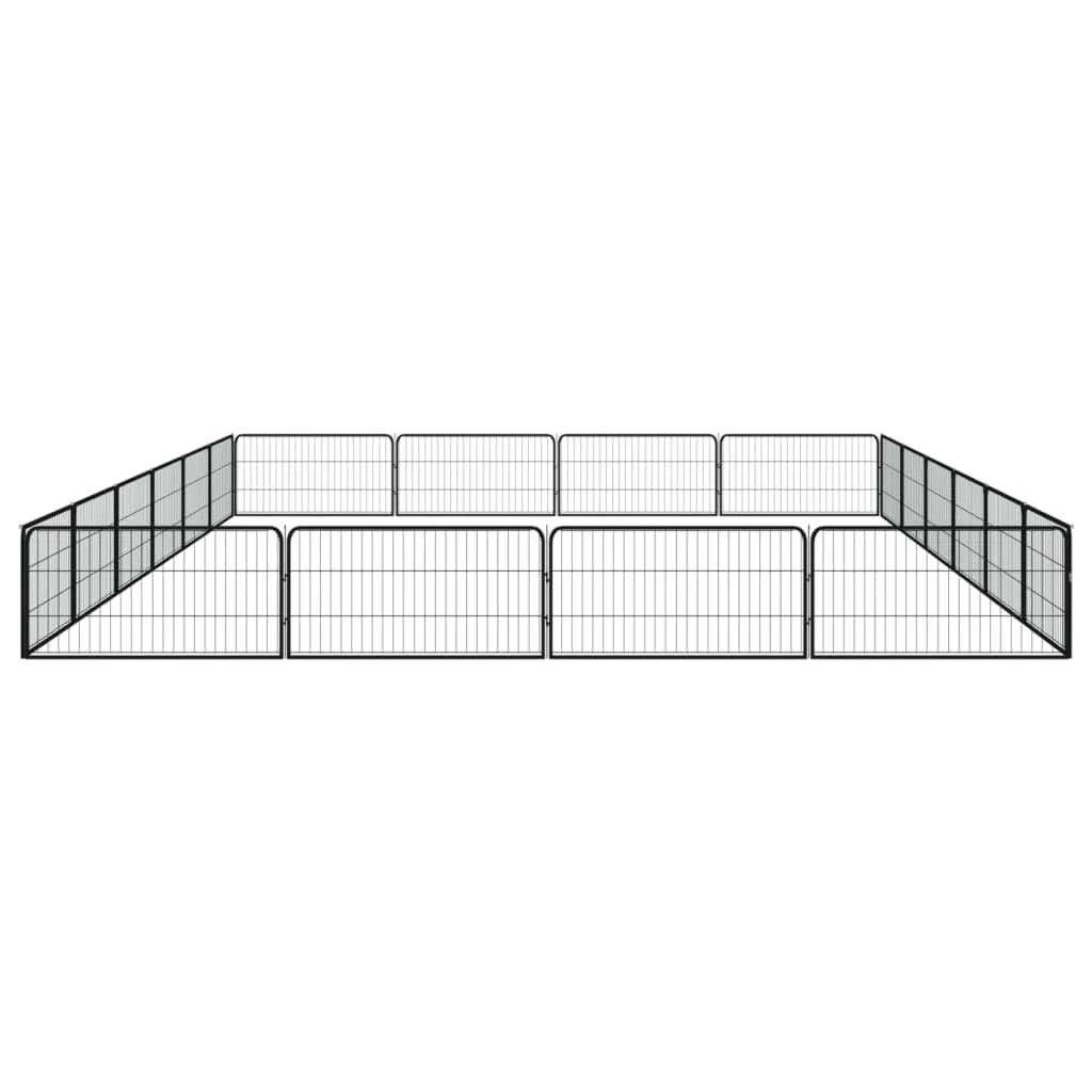 20-TLG. Perrera para perros de acero negro, 100 x 50 cm, plegable, exterior e interior, cercado con protección y seguridad para cachorros y perros grandes, versátil, resistente y duradero