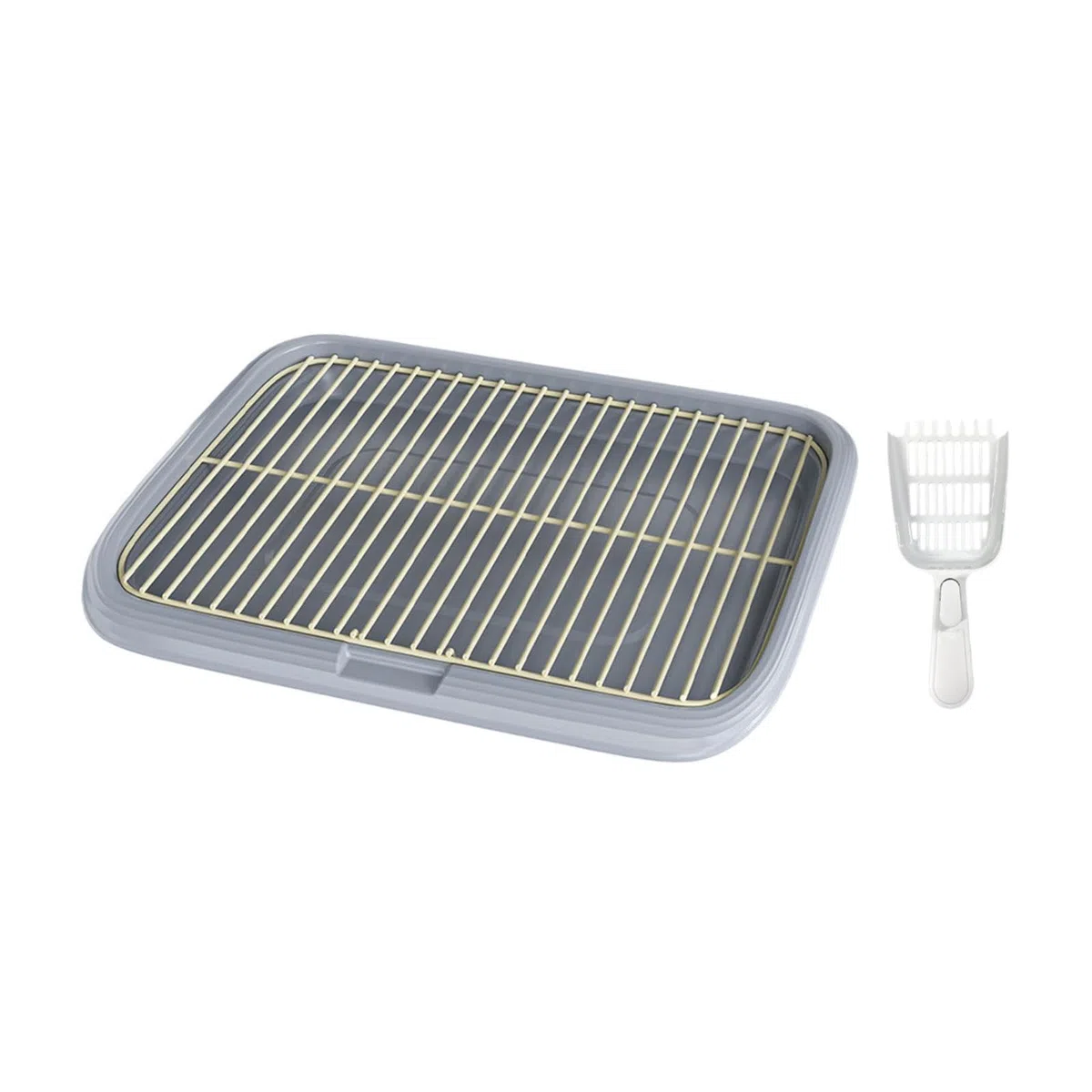 Entrenamiento para Perros con Bandeja para el baño innovadora Que Mantiene el Espacio Interior y Exterior Fresco Mientras los Perros están, Gris, SG