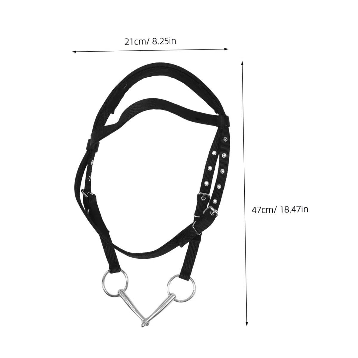Cabestro de Cuerda Negro Pequeño de Nailon para Caballo