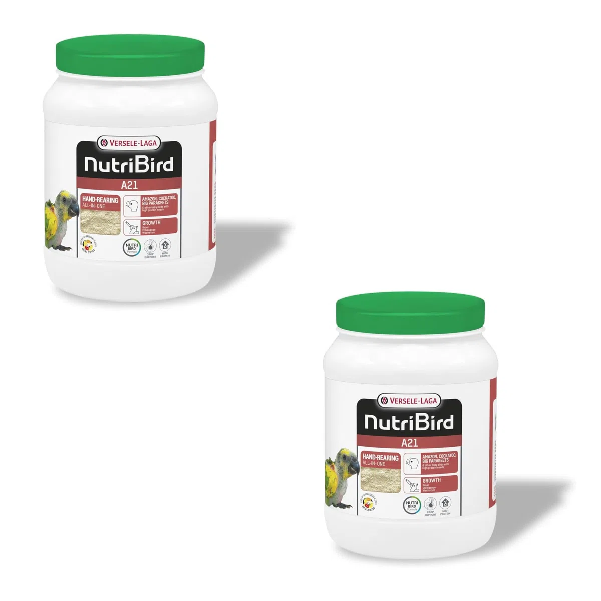 Versele-Laga NutriBird A21 | Paquete Doble | 2 x 800 g | Alimento para la cría a Mano de Aves con Mayor Necesidad de proteínas | para apoyar un Desarrollo óptimo de los pichones sanos