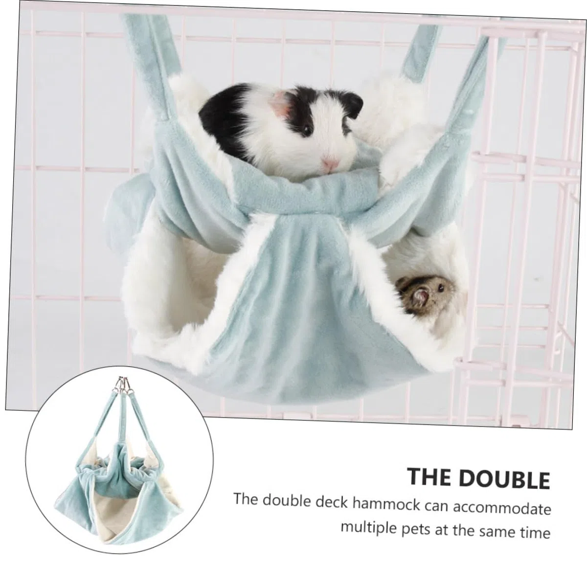 VANZACK 3piezas Hamster Hammock Colgante De Doble Franela para Cama con Ganchos para Hámsters y Roedores Aislante para Invierno y