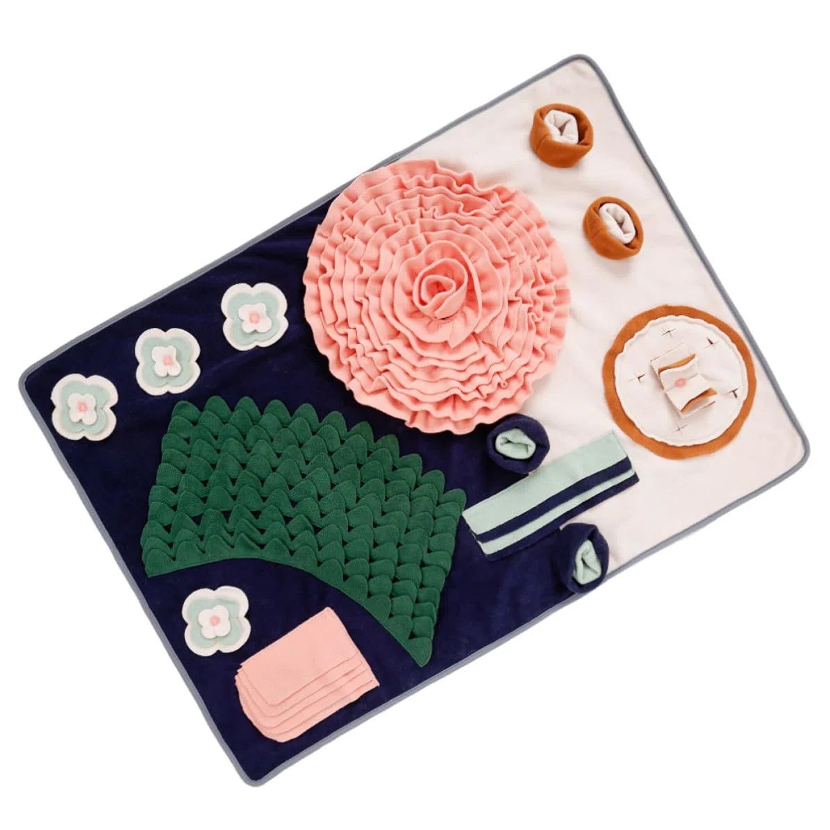 Tapete Floral para Comer Lento Perros, Entrenamiento Olfativo Plegable