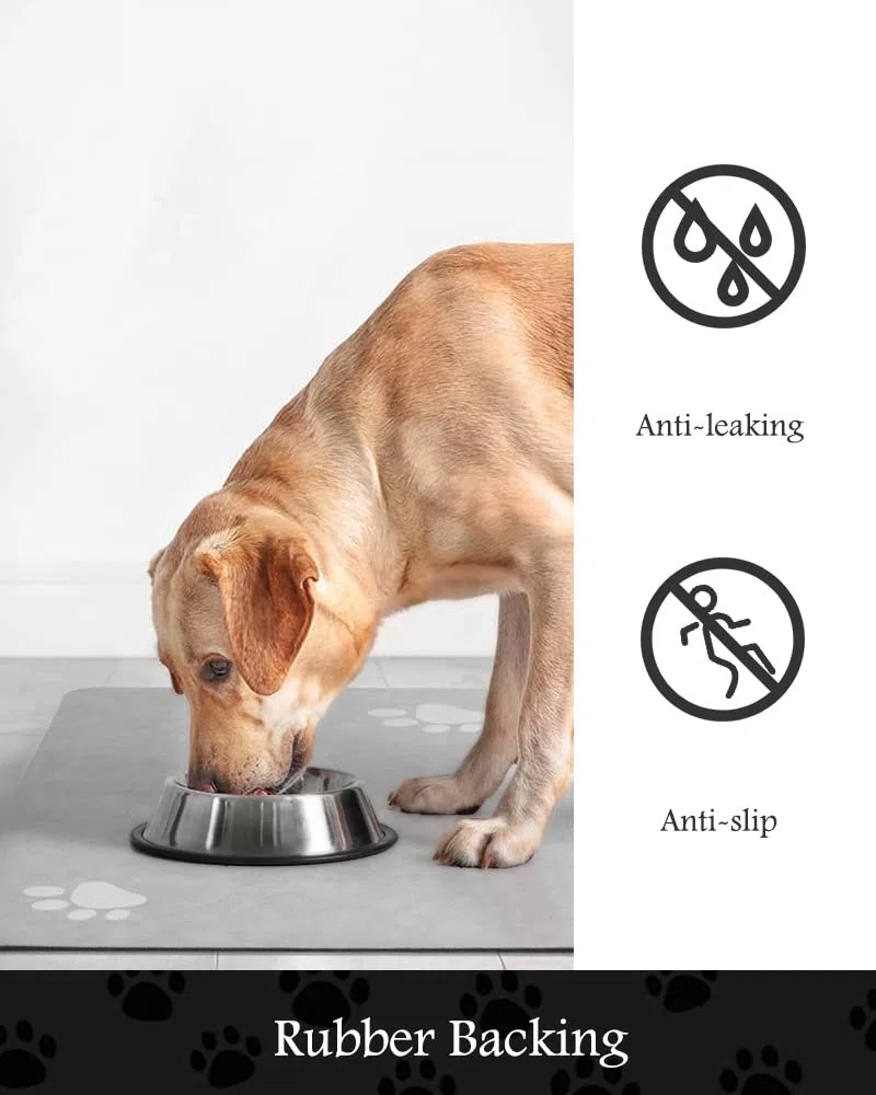 Tapete de alimentación para mascotas, tapete absorbente para comida y agua, sin manchas, de secado rápido, dispensador de agua para perros, accesorios para perros, suministros para mascotas, cuenco de
