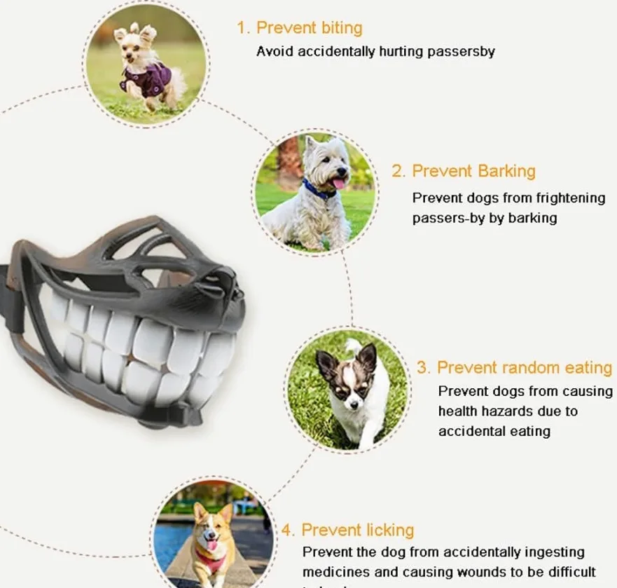 Bozal Halloween de Canasta para Perros,Perro Bozal,Respirable Boca Cubierta Y Ajustable Correa,Evitar Morder,Masticar,Bozal De Canasta para Perros Pequeños,Medianos Y Grande,Cosplay disfraz,29-41cm