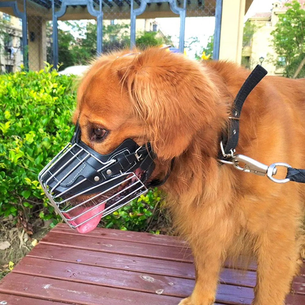 Bozal para perros de razas medianas y grandes, antiladridos y resistente a las mordeduras, para entrenamiento y prevención de masticación, ajustable y cómodo
