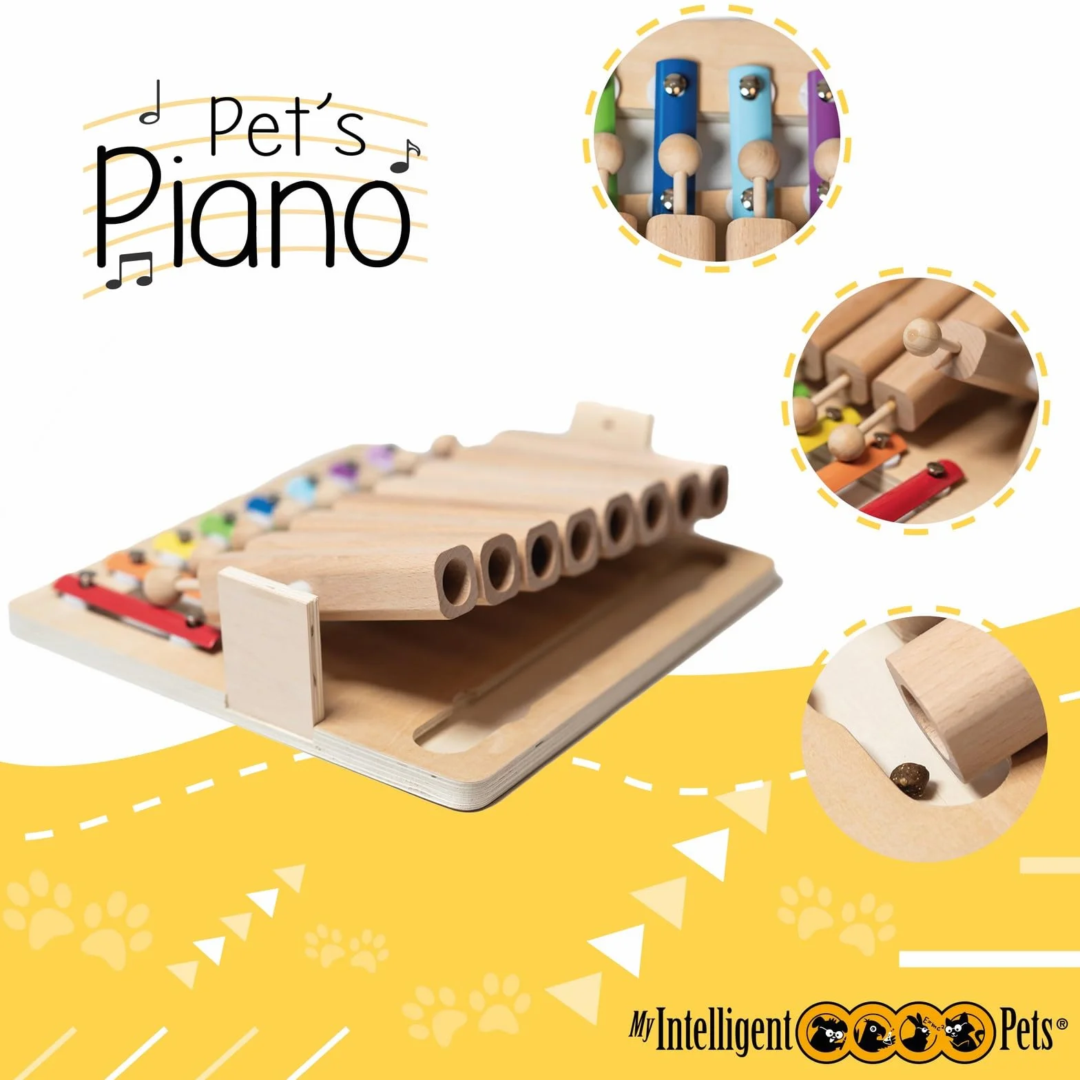 Piano - Juguete Interactivo Inteligente de Madera para Perros y Gatos - My Intelligent Dogs | Juguetes de inteligencia para perros Uso mental - Juguete interactivo Perro, Juegos de pensamiento para perros
