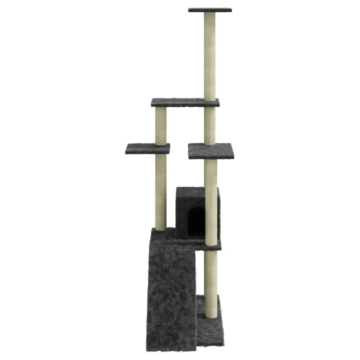 ShGaxin Rascador para Gatos con Postes de sisal, Arbol para Gatos, Gatos Accesorios, Arranhador para Gatos, Arbol Rascador Gatos, Gris Oscuro 155 cm