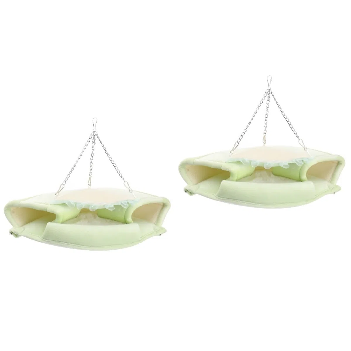 Mipcase 2piezas Hamaca Colgante para Hámster y Roedores Pequeños Cama Caliente y Suave para Squirrel y Chinchilla Color Verde