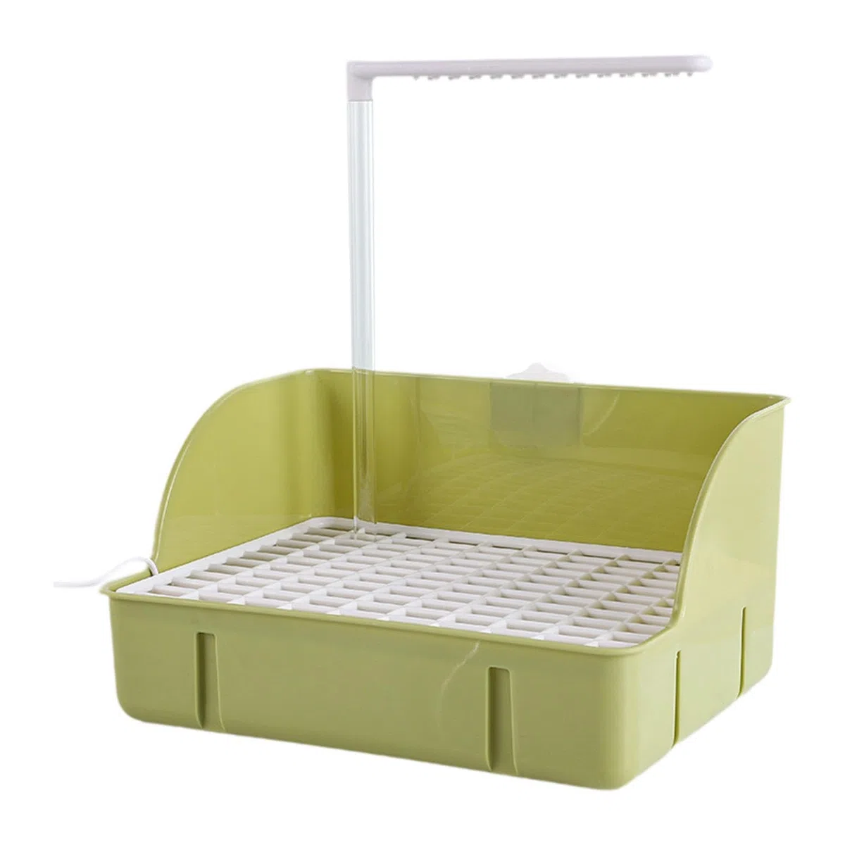 Parrot Bañera para Pájaros Automática de Ducha Eléctrica Jaula Recipiente Interactivo Material PP Adecuado para Cockatiel Paloma, Verde