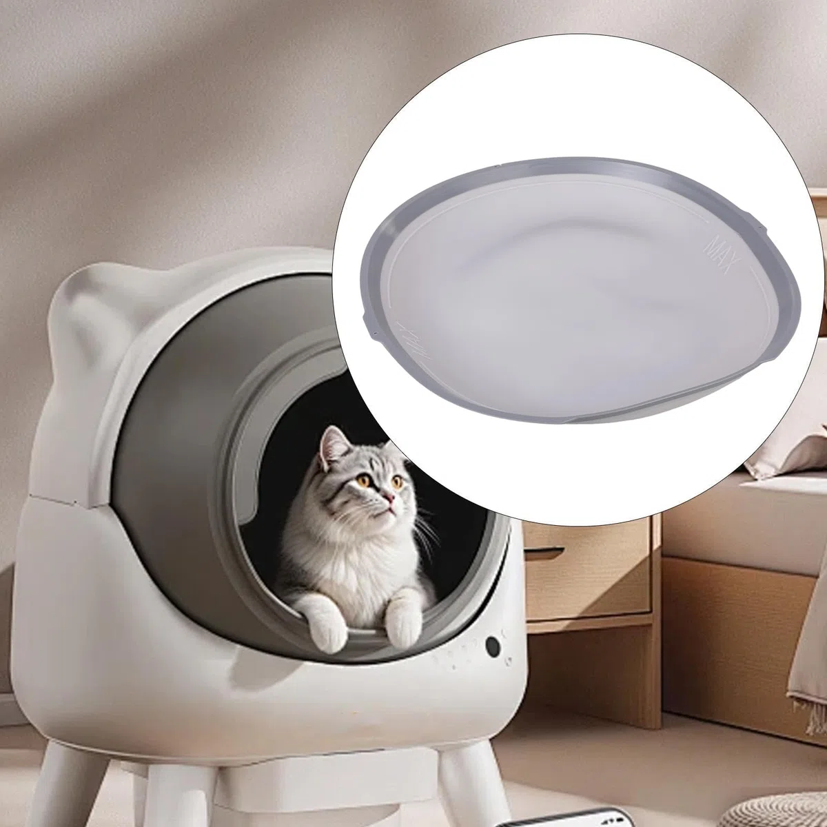 Alfombrilla de repuesto para caja de arena de gatos de limpieza automática, pieza de repuesto sin problemas para gatos inteligentes, inodoro para mascotas