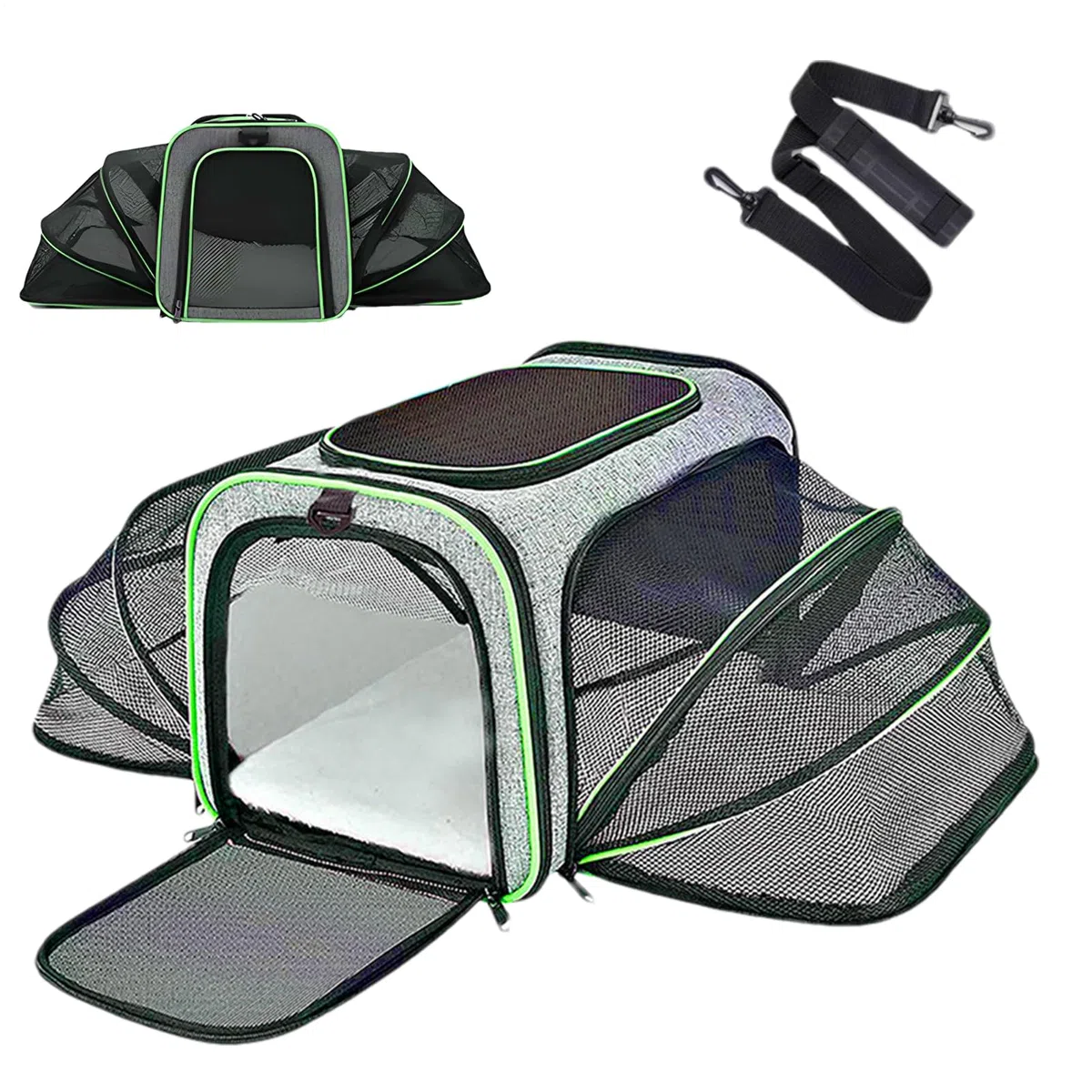 Bolsa de Viaje para Perros | Bolsa de Transporte Plegable de Malla para | mascotas, portátil para ciclismo, coche, viajes, bolsa de gato transpirable para acampar, senderismo