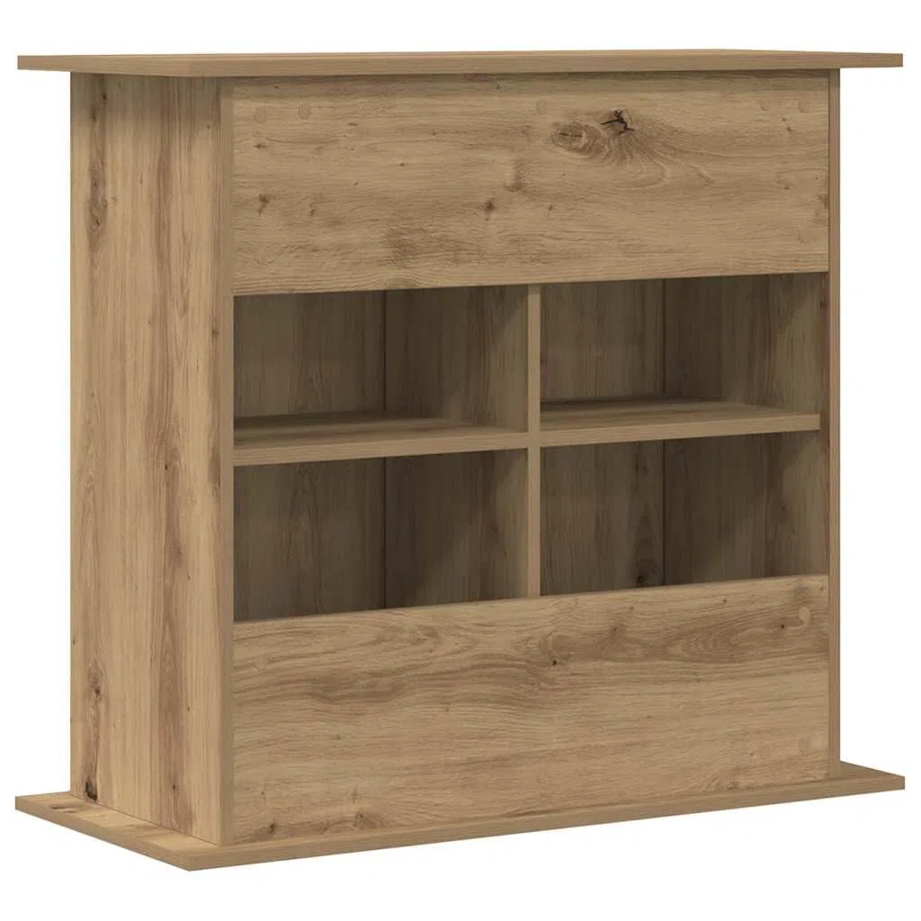 Soporte para acuario, madera de roble Artisan, 81 x 36 x 73 cm, con 3 niveles, para estanques de peces y terrario, estable, resistente, ahorra espacio, soporte para muebles