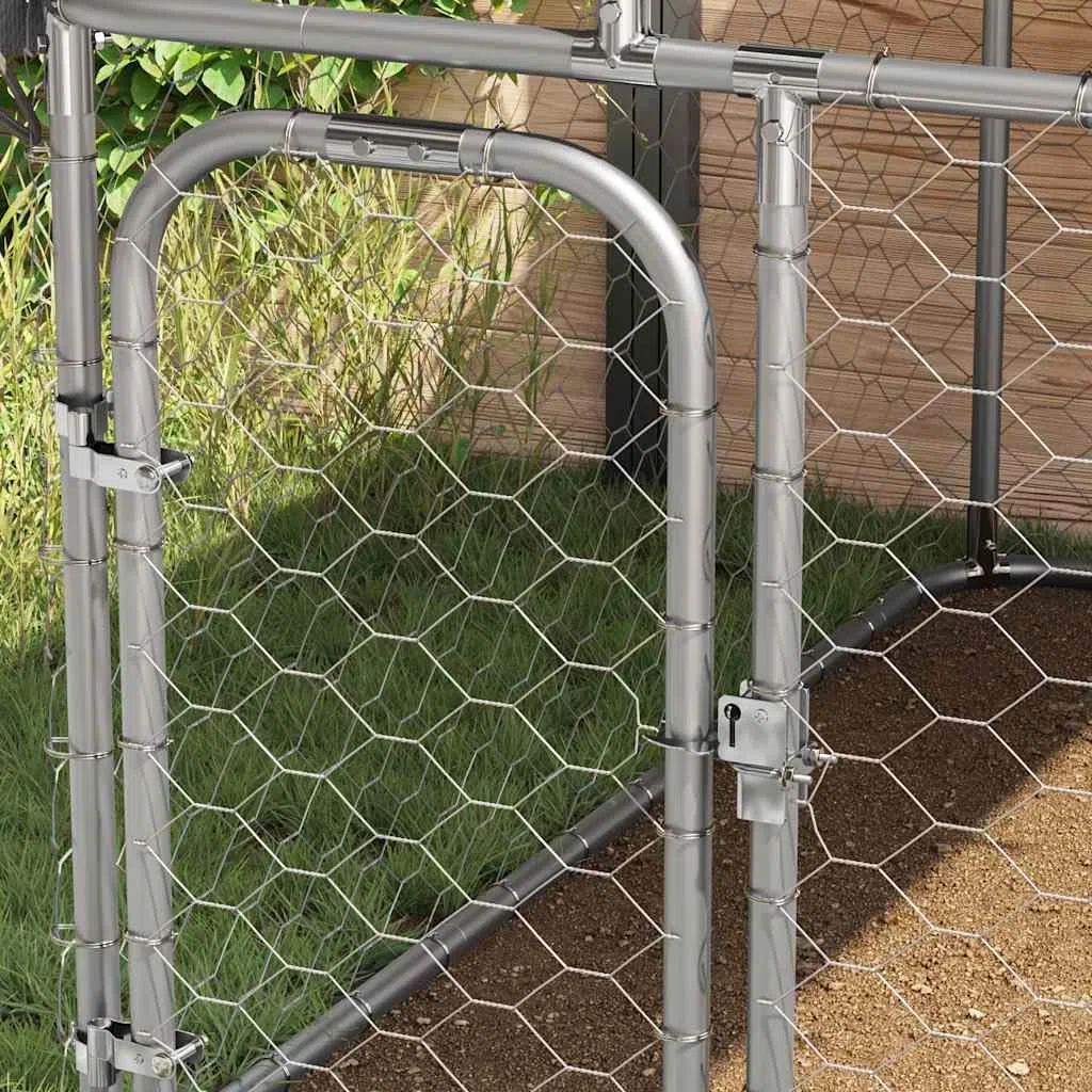 Perrera para perros al aire libre con techo 600 x 200 x 150 cm de acero galvanizado para jardín, caño para cachorros, caño para perros, cercado libre, entrenamiento, protección y seguridad en