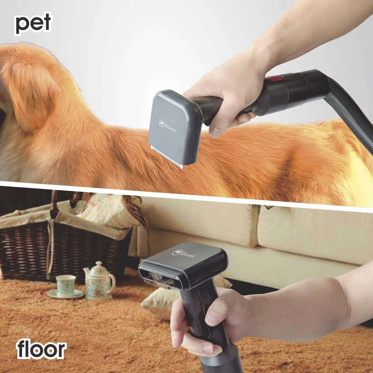 Cepillo de aseo al vacío para mascotas, peine de pelo, herramienta de fijación para perros y gatos