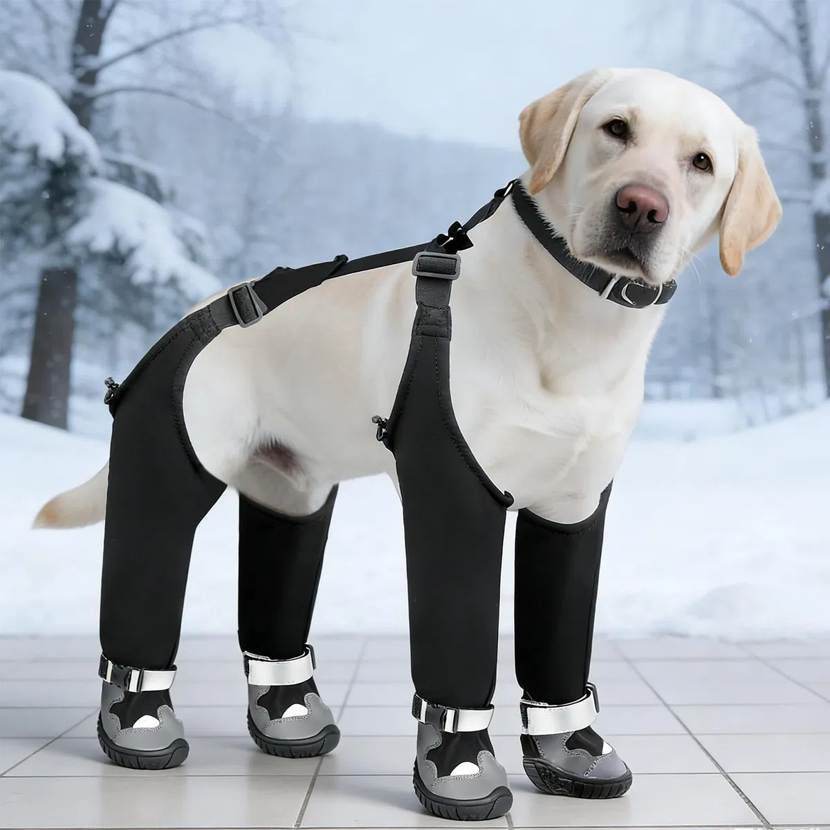Botas de Nieve para Perro Antideslizante Impermeable Ajustable Transpirable