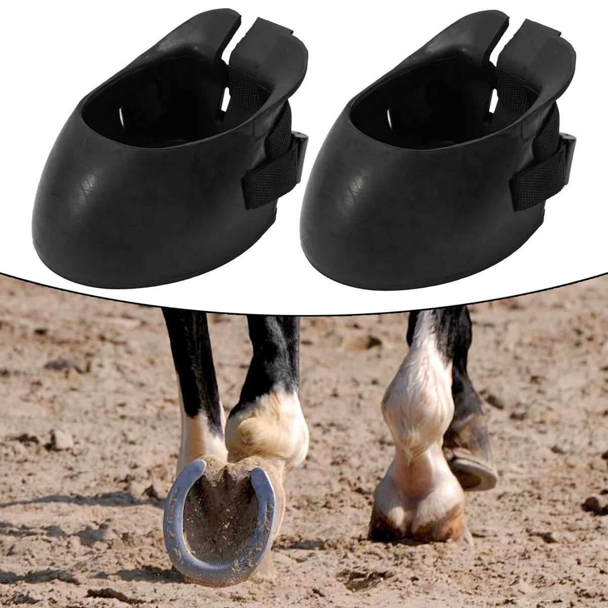 Cubrecascos de Goma para Caballo Protección Heridas