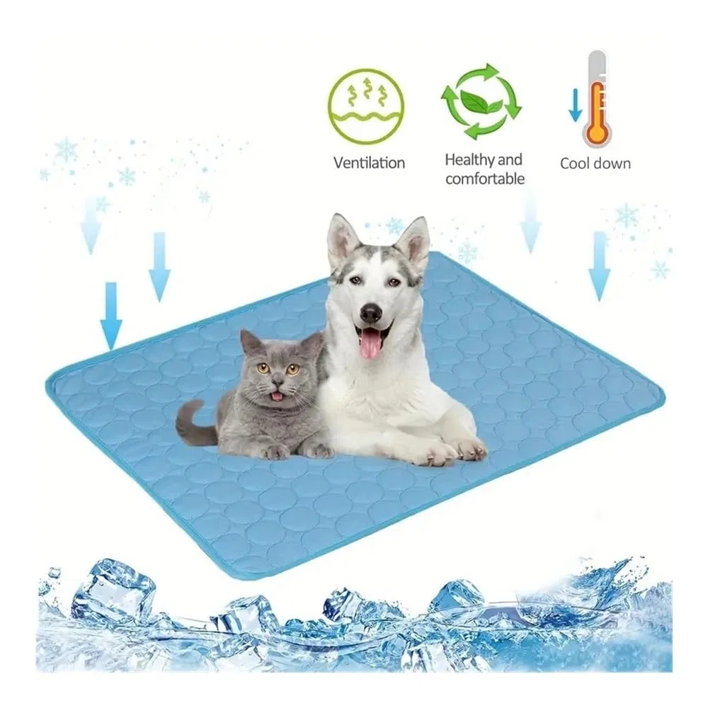 Alfombrilla de refrigeración para perros, cama fría extra grande para perros pequeños y grandes, accesorios para mascotas, manta duradera para sofá, gato, manta de hielo para gatos (gris