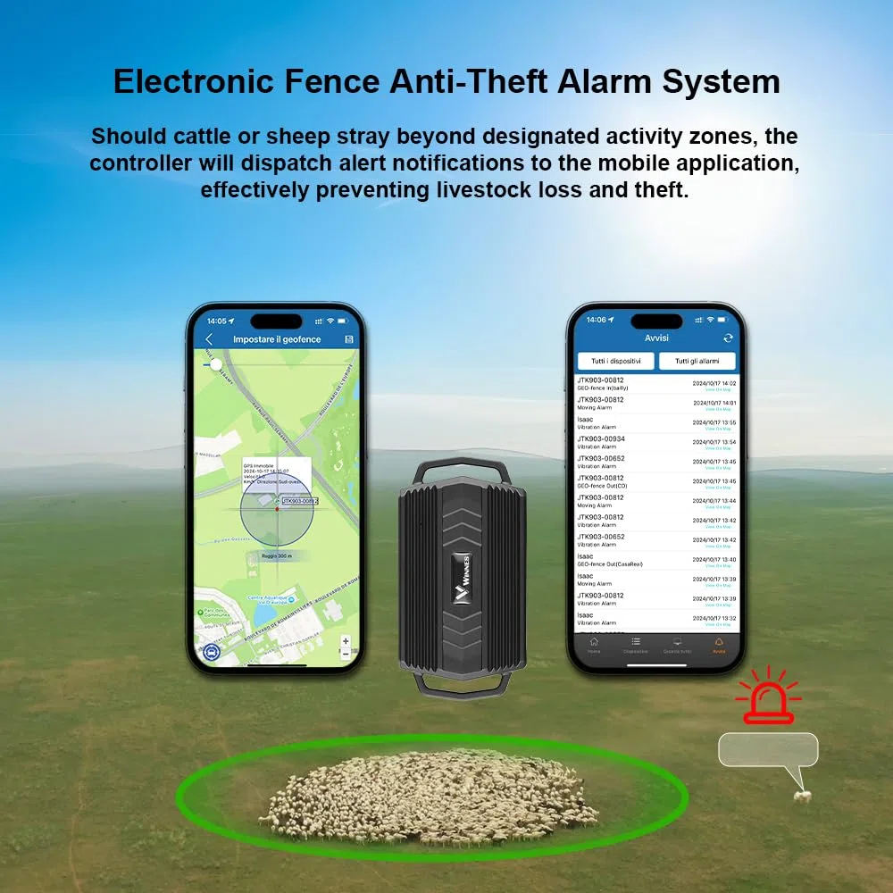 TKMARS Collar GPS 4G para Perros de Caza Caballos Vacas Ovejas 3000mAH Batería Localizador GPS para Animales Grandes Resistente al Agua IP66 Seguimiento en Tiempo Real, Alerta de Geocerca TK935