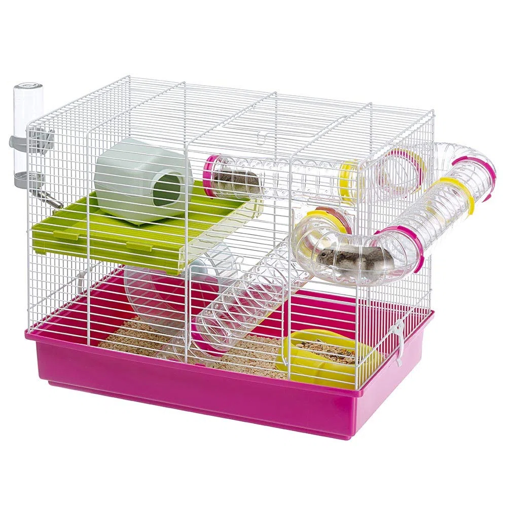 Ferplast 57912411 Jaula para hámsteres Laura, Accesorios incluidos, 46 x 29,5 x 37,5 cm Blanco