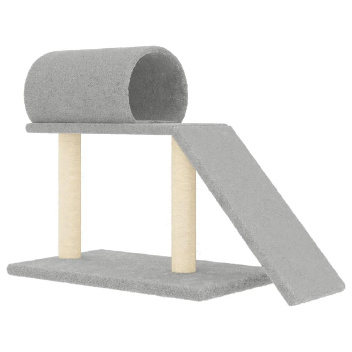 Rascador para gatos con túnel y Escalera Gris Claro 55,5 cm, JUDYY Rascador Gato, Arbol Rascador para Gatos, Gatos Accesorios, Torre Gatos, Arranhador para Gatos, Casa para Gatos