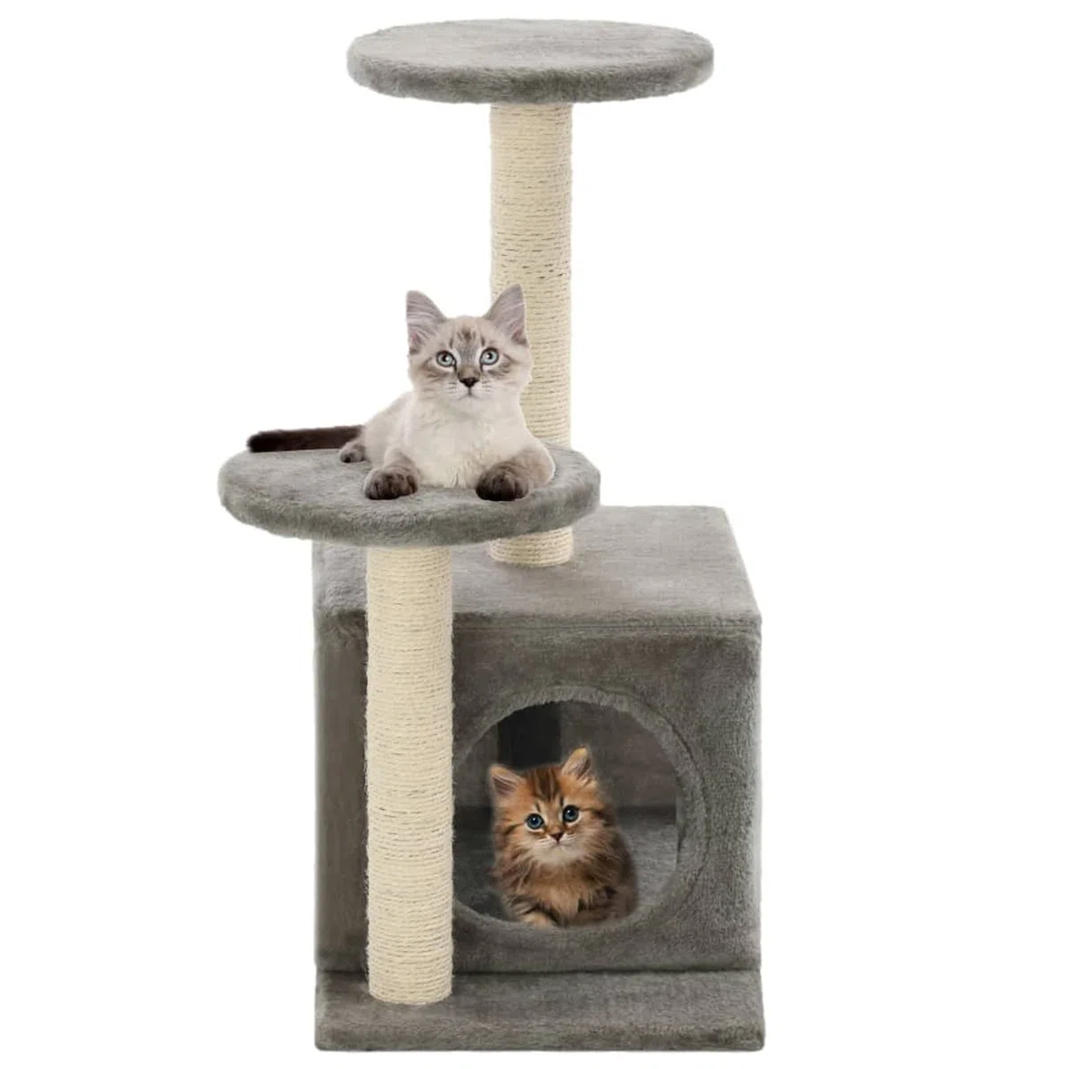 ShGaxin Rascador para Gatos con Poste rascador de sisal 60 cm Gris, Rascador Gato, Arbol Rascador para Gatos, Gatos Accesorios, Torre Gatos, Arranhador para Gatos, Casa para Gatos