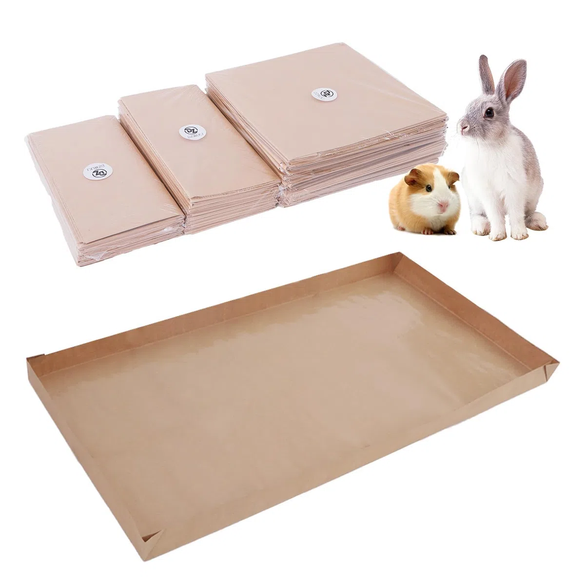 Forro desechable para jaula de cobayas, bolsa grande de 36 x 24 pulgadas para fondo de jaula de cobayas, papel kraft resistente al agua (paquete de 8)