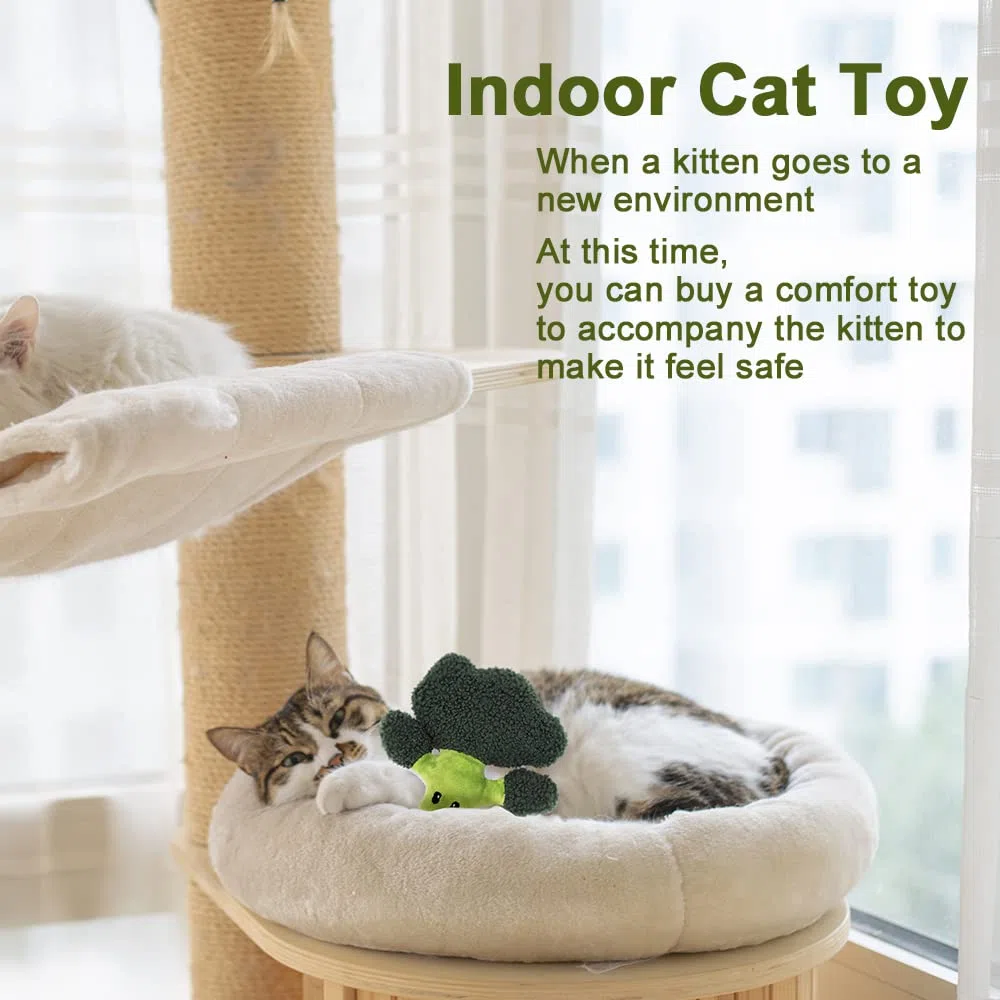 Juguete de peluche masticable para interior con hierba gatera de peluche calmante para gatitos separación, ansiedad, dentición de gato, juguete interactivo antimordeduras, juguete orgánico para