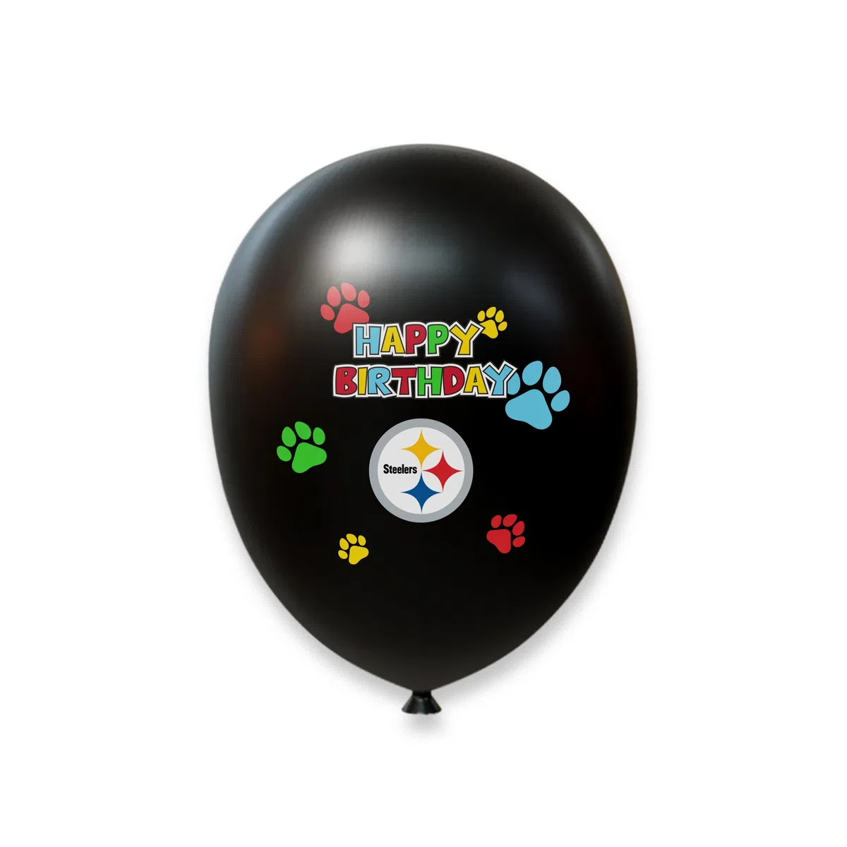 NFL Pittsburgh Steelers - Juego de Fiesta de cumpleaños para Perro, 9 Piezas con 1 Bandana de fútbol pequeño/Mediano, 1 Pancarta, 1 Juguete para Pastel de cumpleaños y 6 Globos del día B, Juego de