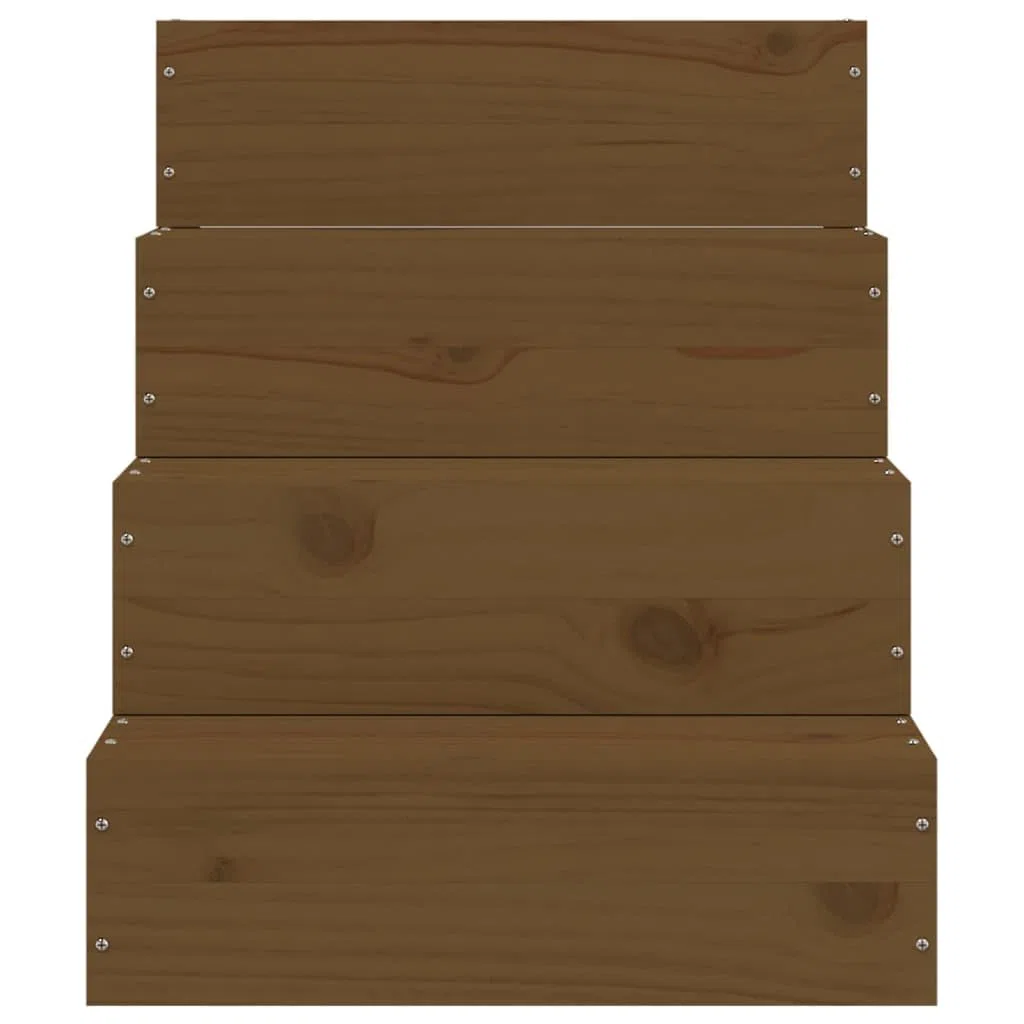 Genérico Escalera Mascotas Madera Maciza de Pino marrón Miel 40x49x47 cm,Productos para Mascotas,Productos para Mascotas,Escalones y rampas para mascotas-822469